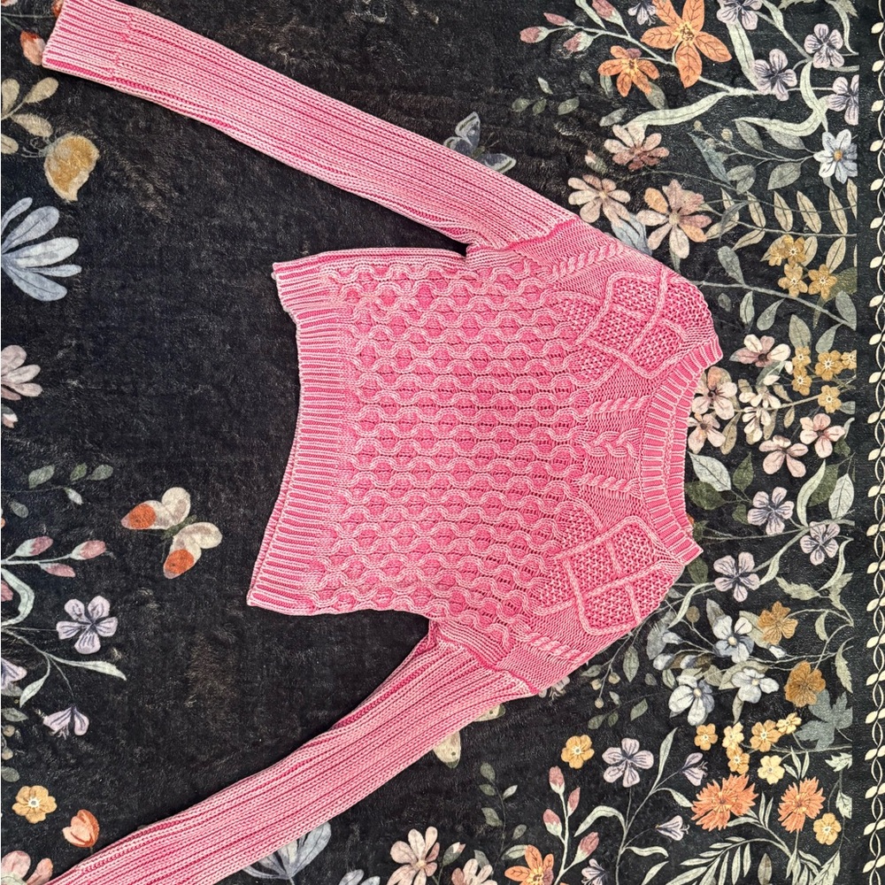 Aeropostale Pink Textured Knit Sweater